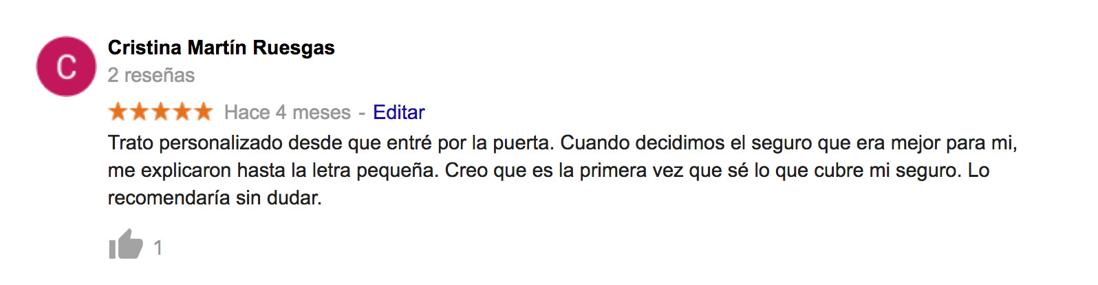 Valoraciones y opiniones sobre Ponce y Mugar, correduría de seguros Madrid